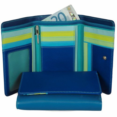 mywalit - Leder Damen Geldbörse - Medium Tri-fold w/Outer Zip Purse - 363-92 - Seascape