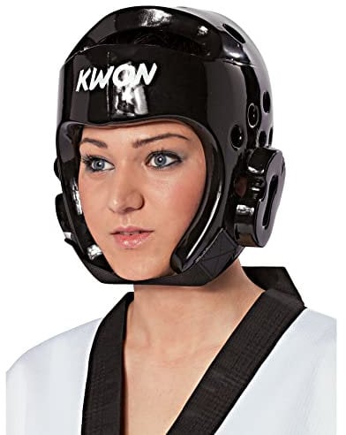 KWON® Taekwondo Kopfschutz 40064 PU CE Schwarz WTF Kopfschützer - XL