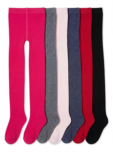 TupTam Strumpfhose Mädchen Bunt Gemustert 6er Pack – Warme Strickstrumpfhosen für Herbst und Winter