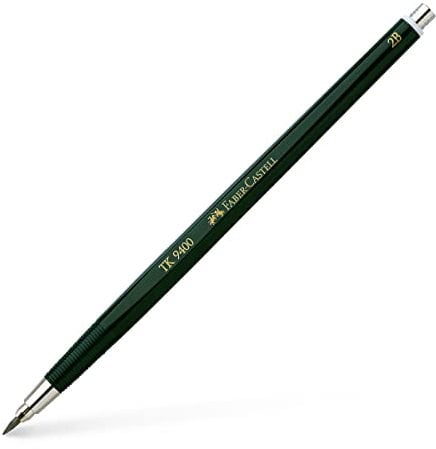 FABER-CASTELL 139402 - Fallminenstift TK 9400, Minenstärke: 2 mm, Härtegrad: 2B, Schaftfarbe: grün, 1 Stück