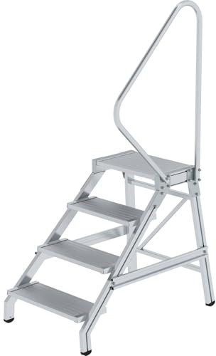 Aluminium-Montagetritt mit Handlauf, starr 4 Stufen Arbeitshöhe bis ca. 2,80 m