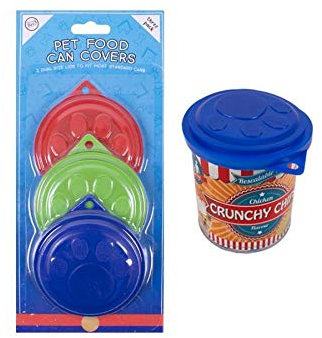 World of pets 'Fred's Feeding' Set of 4 Pet Food Tin Covers Dual Size