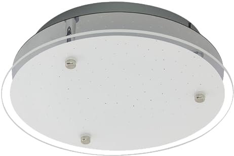 Trango 3101 Feuchtraum IP44 LED Deckenstrahler für Bad 3-Stufen dimmbar *EVA* inkl. 12 Watt 3000K warmweiß LED Modul - Design Kristalleffekt Glas Lampenschirm, Deckenlampe, Wandleuchte, Badlampe