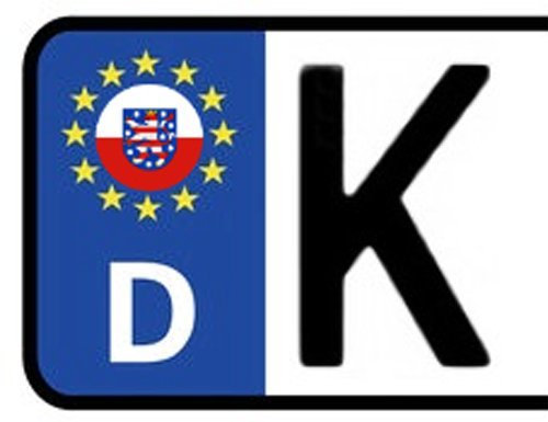 Werbetechnik Sotirios Papoutsis 2X Kennzeichen Aufkleber THÜRINGEN Nummernschild Sticker (ca.2 cm)