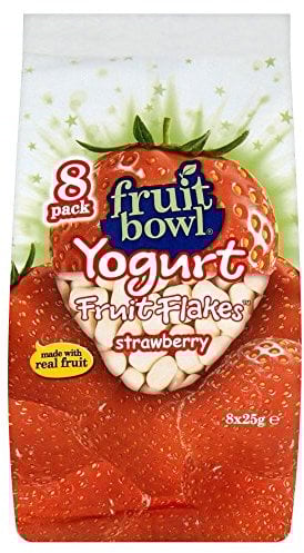 Fruit Bowl Fruit Flakes Strawberry with a Yogurt Coating (8x25g) - Pack of 6