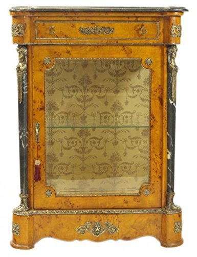 Casa Padrino Empire Vitrine Vogelaugenahorn - Handgefertigt aus Massivholz - Barock Vitrinenschrank