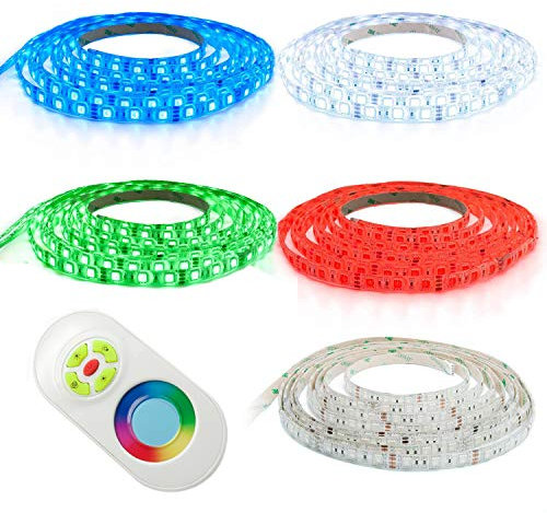 1m LED Strip LED Streifen LED Band RGB Farbig mit 60x 5050 SMD Pro. Meter - Silikonüberzogen - mit Touch Fernbedienung - Komplett Set …