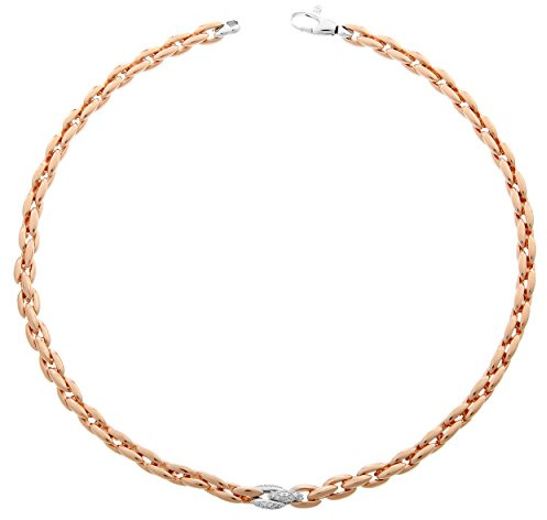 Orphelia Damen-Collier Fantasie teilvergoldet Zirkonia transparent Rundschliff 46 cm-ZK-7159