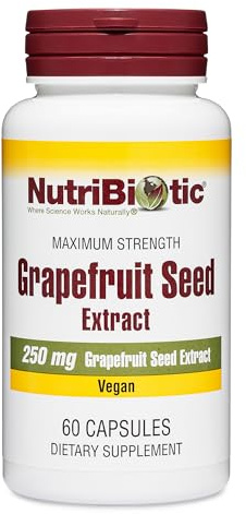 NutriBiotic – Grapefruit Seed Extract Capsules 250 mg, 60 Count - Maximum Strength with Bioflavonoids