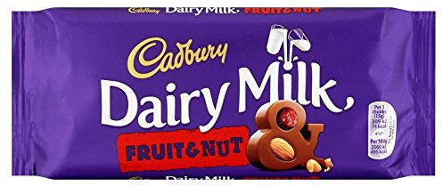 Cadbury Fruit and Nut Milk Chocolate Bars 120g