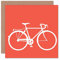 Wee Blue Coo Fahrrad Silhouette Orange Radfahren Fahrrad Geburtstagskarte Grußkarte
