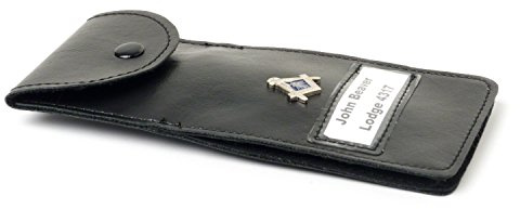 THE MASONIC COLLECTION - Porte-bijoux de poitrine/Portefeuille - Plusieurs options disponibles - Fermeture à pression et personnalisable avec nom et numéro de loge - Cadeau franc-maçon pour homme