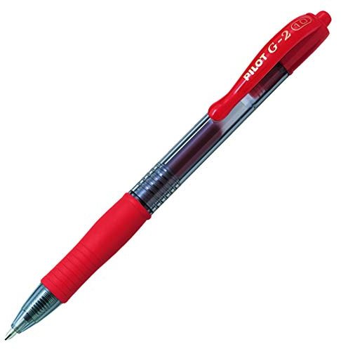 Pilot G2 10 Gel Ink Pen Push Mechanism Red