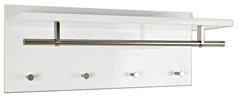 Wandgarderobe Palma mit 4 Haken weiß