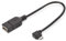 Digitus, CAVO ADATTATORE USB 2.0 OTG, CONNETTORI MICRO USB B MASCHIO - USBA FEMMINA, 15 CM CON CONNETTORE 90 GRADI, nero