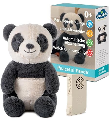 Cloud b Peluche Musicale Panda Peaceful Panda | Aide au Sommeil | Dès la Naissance | 8 sons apaisants | Minuteur