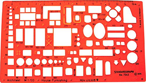 Graphoplex Architect Stencil Möbelierungsschablone Architect / 1:100