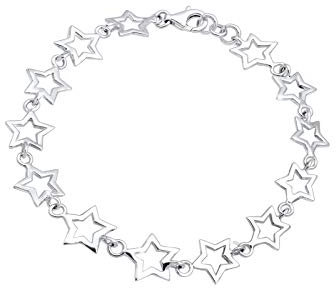 Elli Damen Schmuck Armband Gliederarmband Stern Astro Trend Blogger Trend Himmel Silber 925 Länge 19 cm