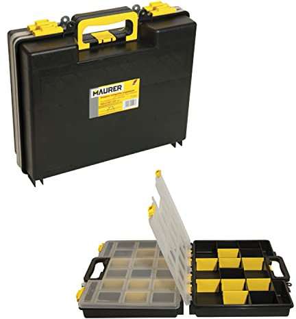 MAURER 95117 Maletin Organizador 380x330x120 mm Doble, Nero/Giallo