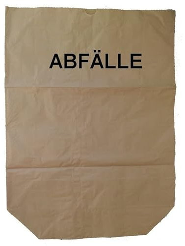 Papier-Müllsack Müllbeutel 700 x 950 mm + 260 mm 2-fach Nassfest 120 Liter VE 25 Stück