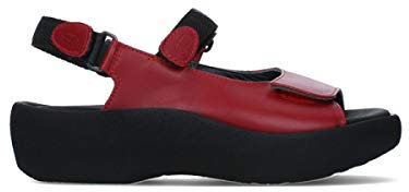 Wolky 3204-Jewel Ledersandale für Damen, Rot - 30500 red leather - Größe: 42