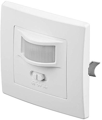 Goobay 96005 Infrarot Bewegungsmelder für Innen IP20 mit 160° PIR Sensor für LED Leuchten Melder Unterputz Wandmontage 9m Reichweite Triac Weiß