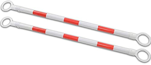 UvV Leitkegel Teleskopstange (Set 2 Stück) ausziehbar 2 m zum Aufstecken auf Leitkegel (rot/Weiss) reflektierend, Agility, Absperrungen
