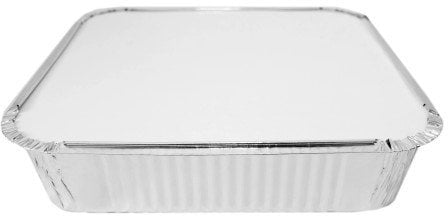 100 x LARGE ALUMINIUM FOIL FOOD CONTAINERS TRAYS 9 x 9 x 2 with 100 Lids Jenpak