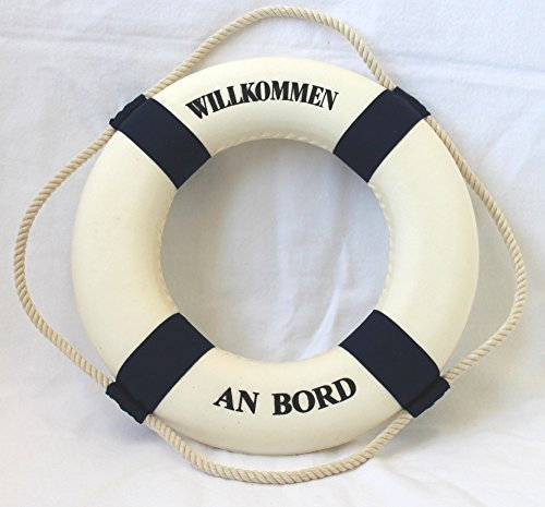 Deko Rettungsring blau/weiss Willkommen an Bord Ø 35cm