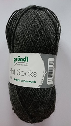 Hot Socks Uni ,4-fach-Wolle 05 Anthrazit-meliert Uni