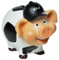 Sparschwein,Spardose,Sparbüchse Sparschwein Fußball-Schwein mit Schloß aus Polyresin