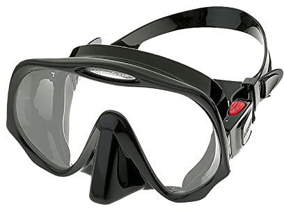 Atomic Aquatics Rahmenlose Maske zum Tauchen und Schnorcheln, schwarz, Standard-Passform