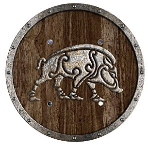 Holzspielerei Rundschild Wildsau
