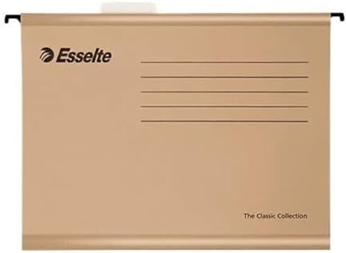 Esselte Classic - 50er Pack Hängemappe verstärkt mit transparentem Kunststoffvisier A4 natur