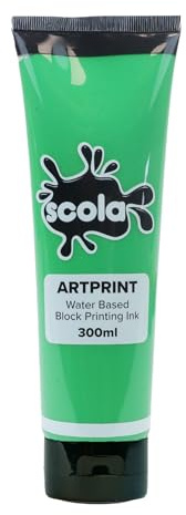 1 x 300ml Scola Water Based Lino Craft Block Printing Ink Leaf Green