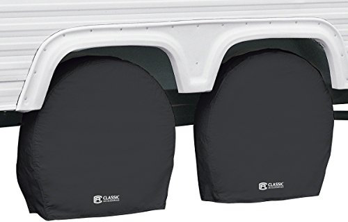 Classic Accessories Over Drive RV Wheel Covers, Wheels 21-24 Diameter, 8.25 Tire Width, Black, Breathable Polyester Fabric, Universal, Anti-Slip, Durable