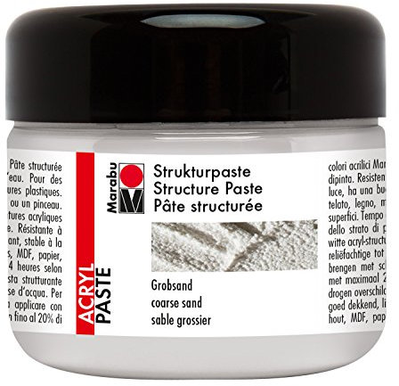 Marabu 122625814 – Pâte à Structure Sable Gros Grains, 225 ML, Blanc