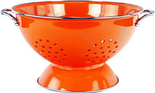 Calypso Basics by Reston Lloyd Powder Coated Enameled Colander, 5 Quart, Orange,88500