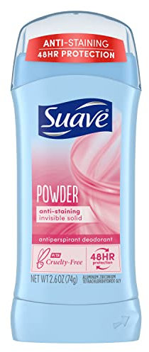 Suave Déodorant anti-transpirant solide invisible - Poudre - Protection de 24 heures - 73 g