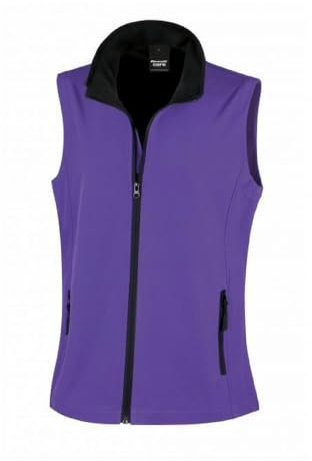 Result Damen R232f Bedruckbare Softshell-Bodywarmer, violett/schwarz, 2X-Large/Size 18