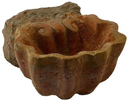 Arte 2000 - acquasantiera portaoggetti in Marmo travertino soleado scolpito a Mano - Art_aq-13-ts