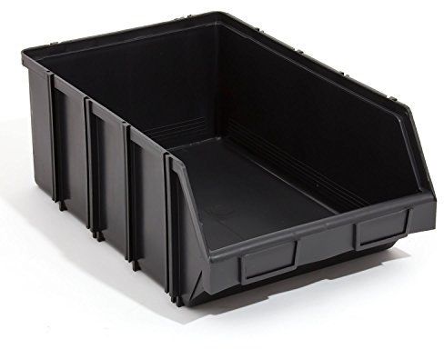 grosse Stapelbox Sichtlagerkästen Kunstoff PP Plaste 490 x 310 x 190 Modulbox Gr. 4 schwarz