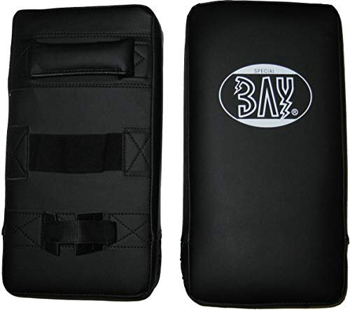 BAY® Black Corner Arm-Schlagpolster, Leder PU, Makiwara, Armpratze, Muay Thai Pad, Pratze Armschlagpolster Schlagkissen Pratzen Kickboxen, Thaiboxen, schwarz MMA UFC Free Fight