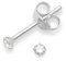Pendientes de tuerca de plata de ley con circonita. Tamaño: 2 mm, muy pequeño y discreto. En caja de regalo 5549CLEAR
