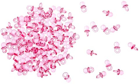 rosa, transparente Babyschnuller aus Kunststoff - 2cm - 10 Stk