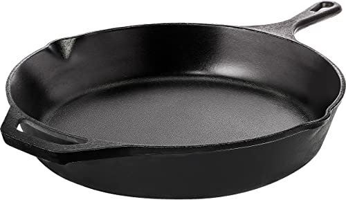 Utopia Kitchen Padella in ghisa Pre-stagionata, 32 cm, Colore Nero