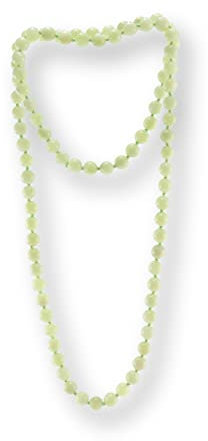 Budawi® Serpentin China Jade Kette Halskette Kugel 8 mm Perlenkette Länge 80 cm