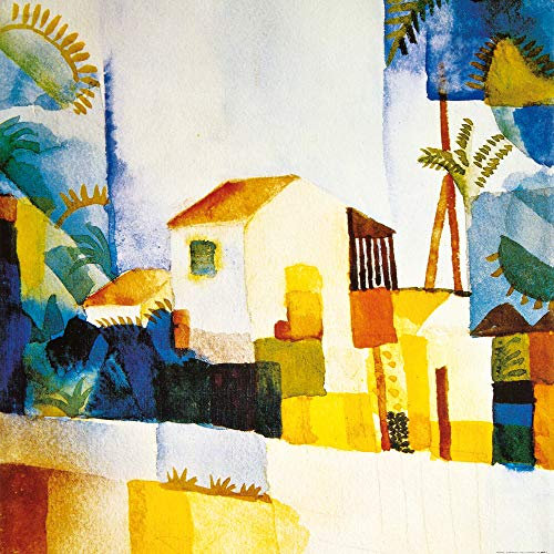 1art1 August Macke Poster Das Helle Haus, 1914 Kunstdruck Bild 100x100 cm