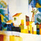 1art1 August Macke Poster Das Helle Haus, 1914 Kunstdruck Bild 100x100 cm
