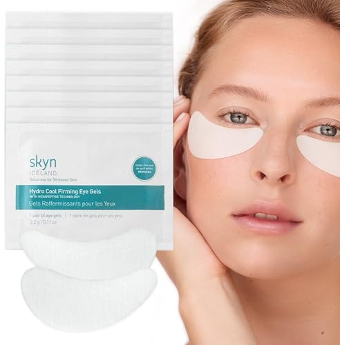 skyn ICELAND Hydro Cool Firming Eye Gels: Under-Eye Gel Patches to Firm, Tone and De-Puff Under-Eye Skin, 8 Pairs